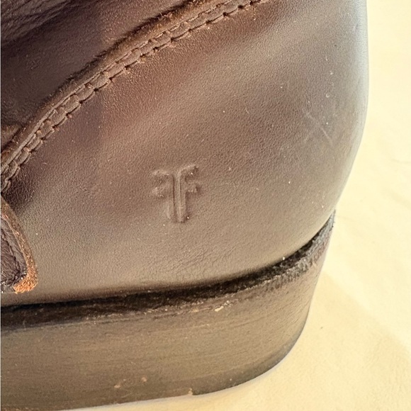 Frye Women’s 9.5Dark Chocolate Brown Leather “Vicky” Short Engineer Moto Boots - Picture 7 of 11
